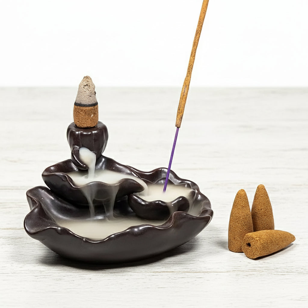 Rückfluss Wasserfall Weihrauchbrenner Lotus