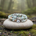 Mala Amazonit mit Buddha (8mm) - elastisch