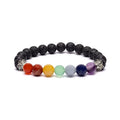 Chakra-Armband Lavastein elastisch - 8mm