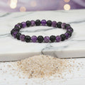 Armband Lavastein / Amethyst - elastisch