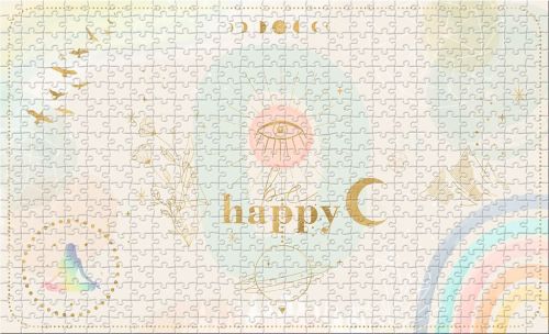Puzzle mit Täschchen "Happy" - Omm for you