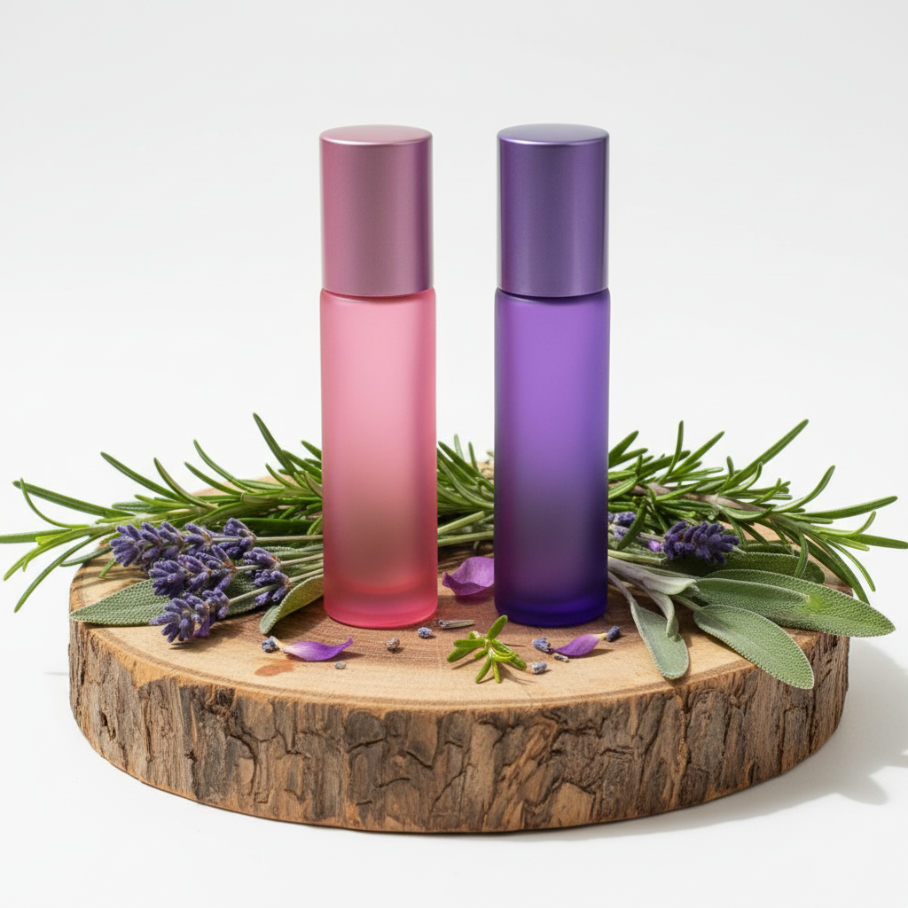 Roll-On Flasche 10ml Frosted Serie rosa+lila