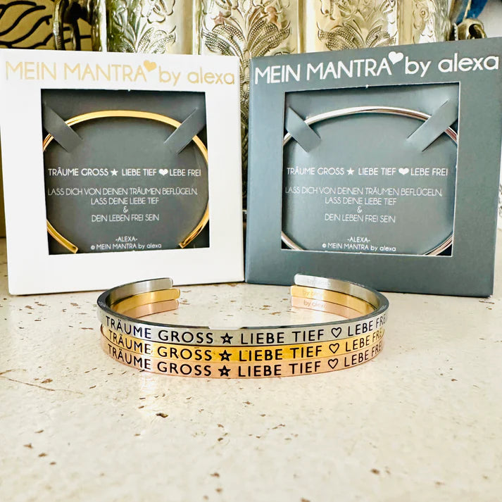 Mantraarmreif - TRÄUME GROSS - LIEBE TIEF - LEBE FREI