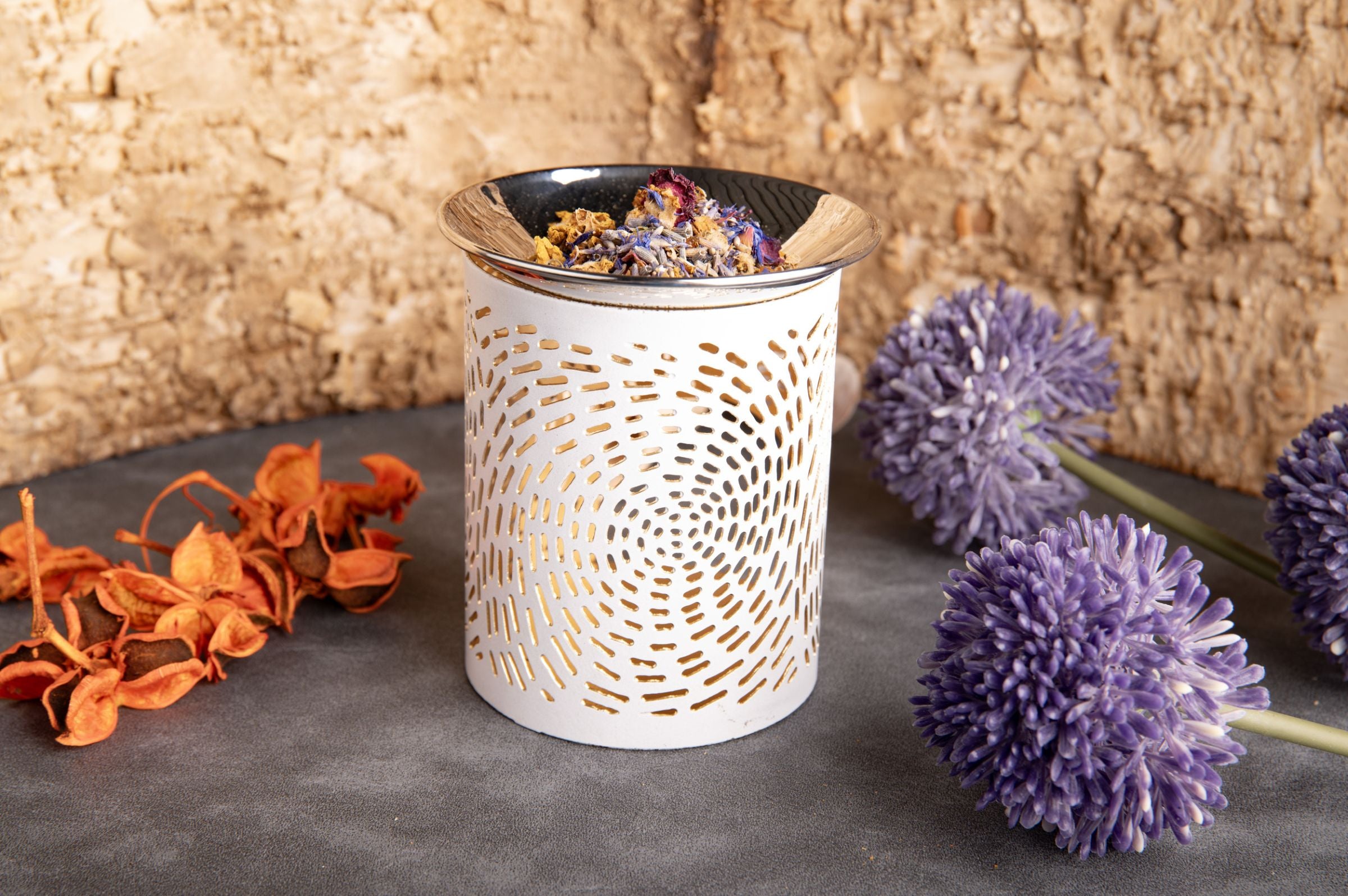 Räucherstövchen Kosmos mit Edelstahlschale