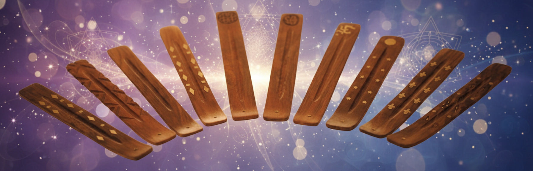 Holzhalter für Räucherstäbchen Design 2 - Auswahl zufällig