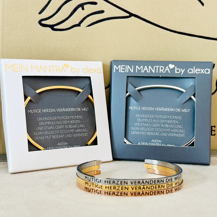 Mantraarmreif - MUTIGE HERZEN VERÄNDERN DIE WELT