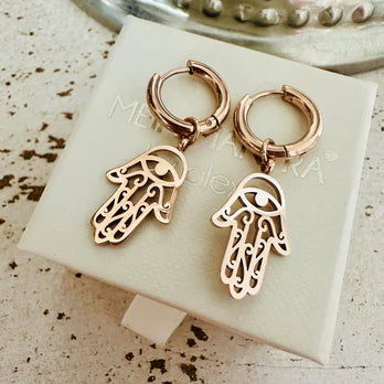 Hoop - Ohrringe mit Hamsa Hand