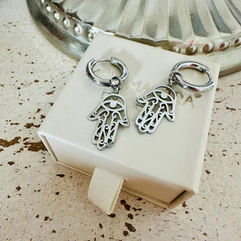 Hoop - Ohrringe mit Hamsa Hand