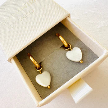 Hoop - Ohrringe mit Perlmutt‑Herz