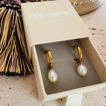 Hoop - Ohrringe mit Süßwasserperlen "Natur"